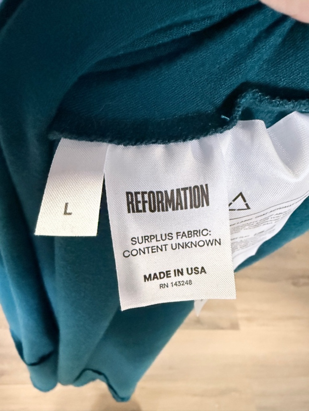 Reformation Teal Lace Up Short Sleeve Fit Flare Midi Dress | Large - Picture 7 of 8